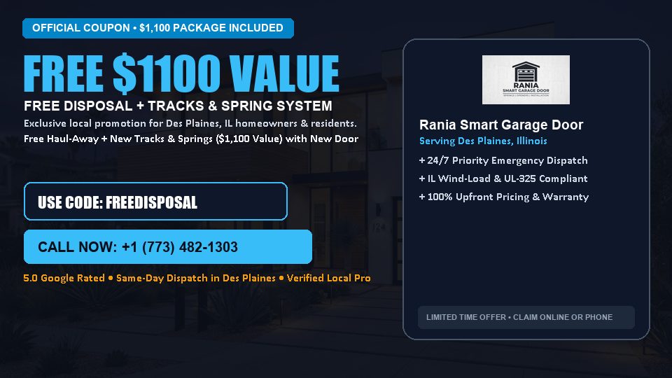 Rania Smart Garage Door FREE Haul-Away & Heavy-Duty Tracks with New Door in Des Plaines, IL